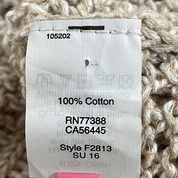 MADEWELL Summer Stitch Pullover Crochet Sweater Open Knit Tan Long Sleeves XS - Picture 10 of 11